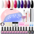 Popular Color | 10PC Gel Nail Polish Kit with Nail Lamp