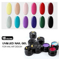 Coscelia 12Pc Color UV Gel Nail Set
